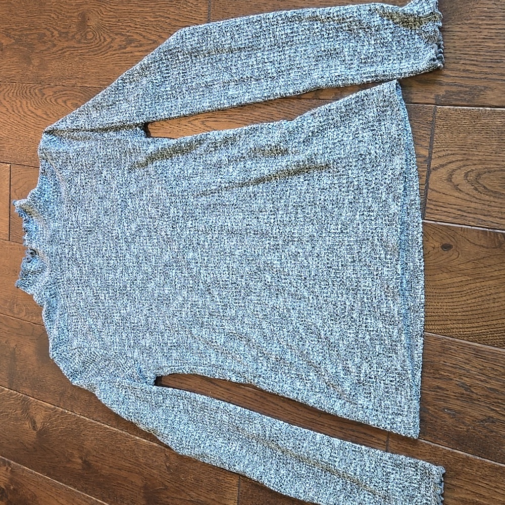 Abercrombie and Fitch Ribbed Mock Neck Long Sleeve Lettuce Edge S Top Stretchy